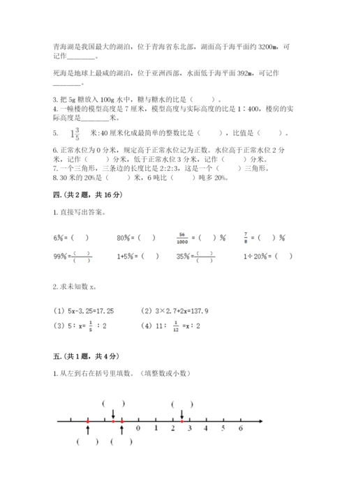 西师大版数学小升初模拟试卷及完整答案（夺冠）.docx