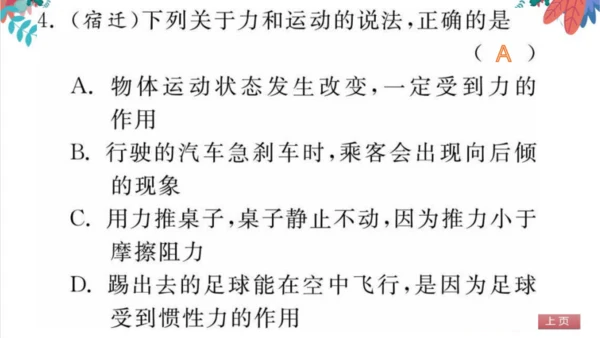 【人教版】物理八年级下册 期中自我测评 习题课件