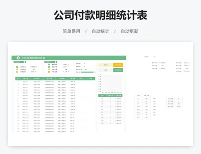 公司付款明细统计表