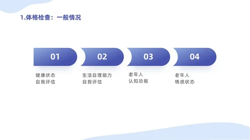 蓝色插画简约商务老年人健康管理培训汇报PPT模版