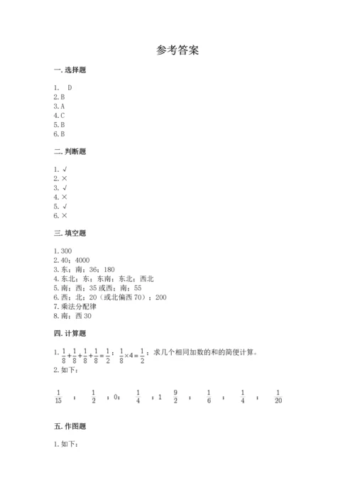 人教版六年级上册数学期中测试卷及参考答案（夺分金卷）.docx