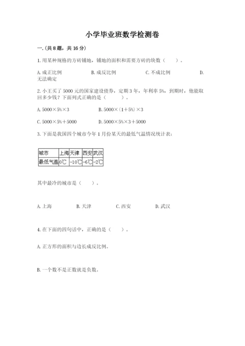 小学毕业班数学检测卷【研优卷】.docx
