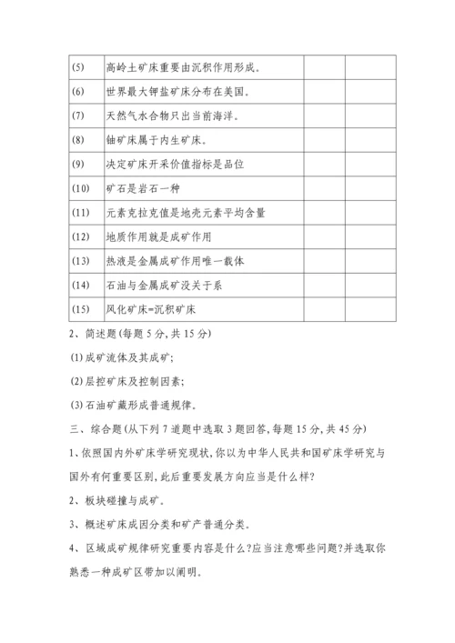 2022年中国地质大学博士入学考试矿床学真题.docx