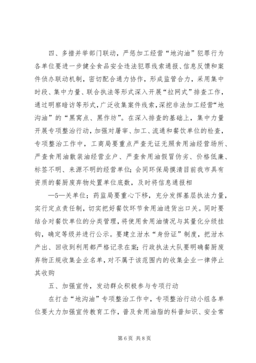 城东镇关于严厉打击“地沟油”违法犯罪专项工作的情况汇报 (4).docx