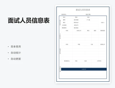面试人员信息表