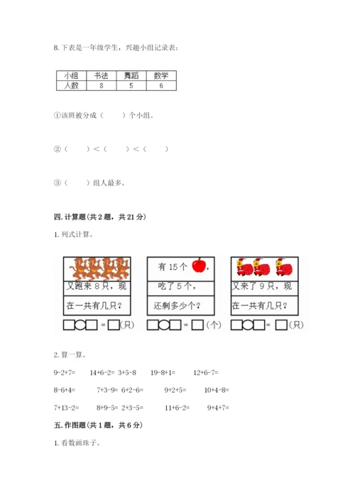 人教版一年级上册数学期末考试试卷附答案【名师推荐】.docx