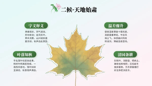 绿色中国风处暑节气知识讲座