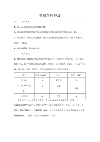 护坡喷播植草施工方案