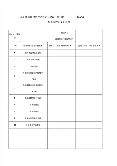 钢结构隐蔽验收资料收集