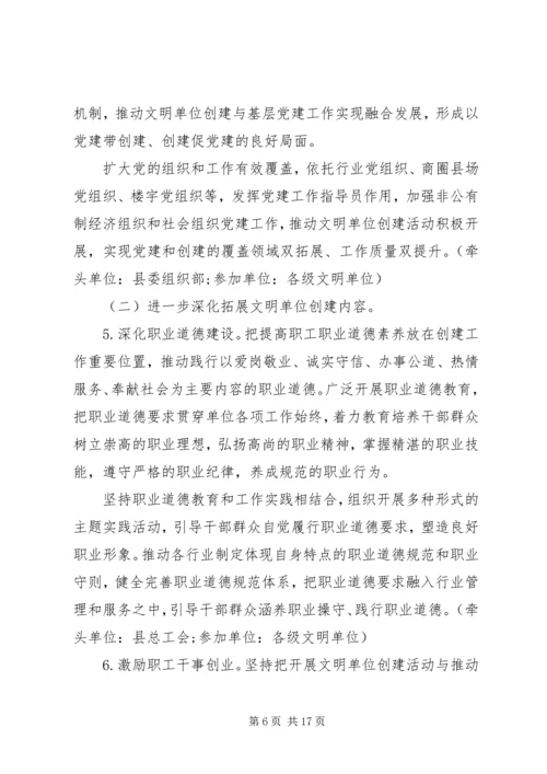 贯彻落实《关于深化新时代文明单位创建工作的意见》实施方案.docx