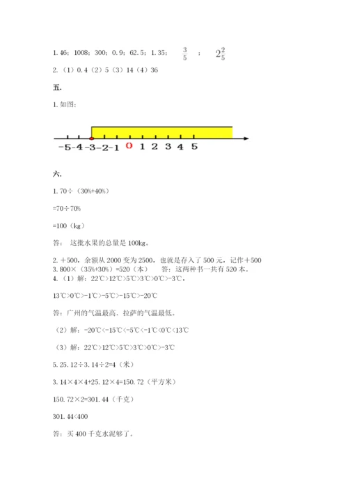 小学数学六年级下册竞赛试题【培优】.docx