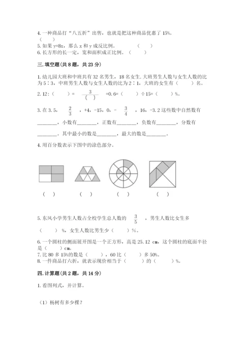 临沂市罗庄区六年级下册数学期末测试卷往年题考.docx