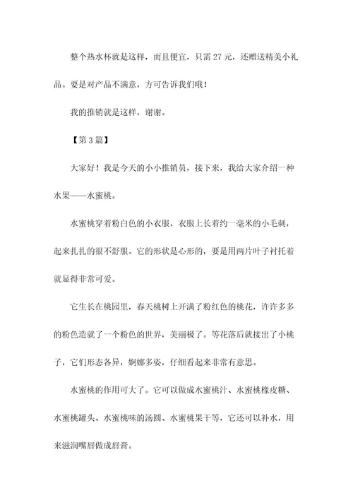 我是小小推销员作文300字