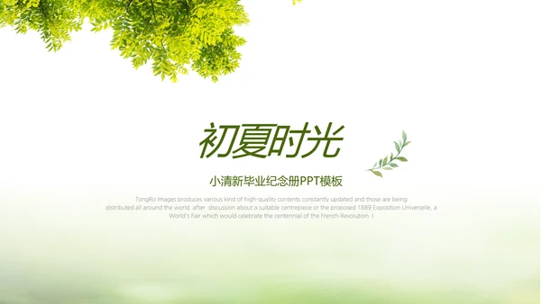 绿色文艺致青春毕业季大学毕业纪念册相册PPT