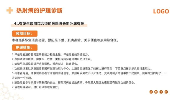 橙色简约热射病急救及护理措施PPT模板宣传PPT动态PPT