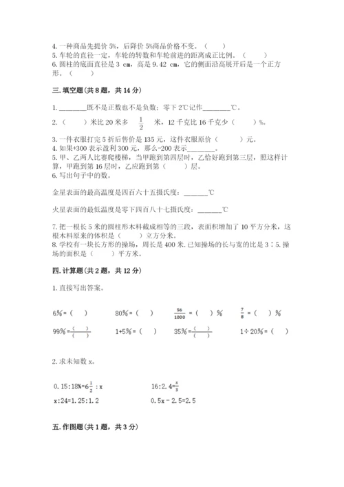 重庆市涪陵区六年级下册数学期末测试卷完整答案.docx