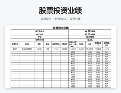 股票投资业绩