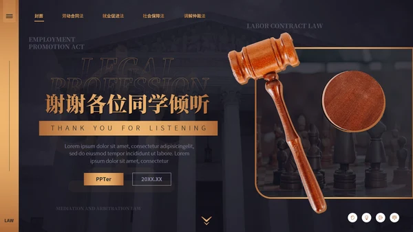 大学法律专业律师事务所法院法学通用PPT模板