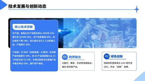 蓝色几何简约风行业市场分析报告PPT模板