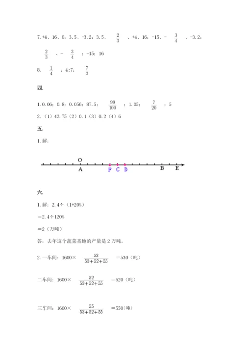 小学数学六年级下册竞赛试题及完整答案【名师系列】.docx