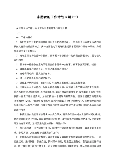 志愿者的工作计划5篇(一).docx