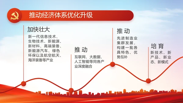 红色大气党建党支部政府工作汇报PPT