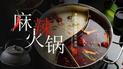 黑色商务风图文风老火锅餐饮行业商业计划书PPT模板