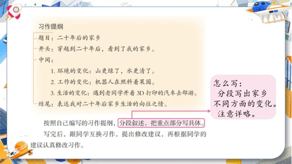 统编版2024-2025学年语文五年级上册第四单元习作指导 二十年后的家乡（课件）