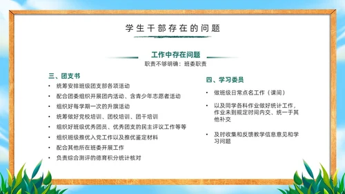 绿色黑板风学生干部培训PPT模板