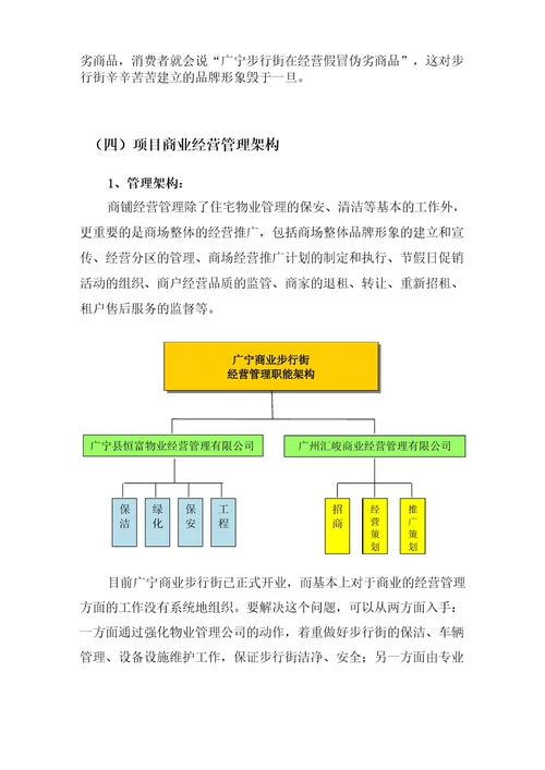 商业步行街经营管理策略方案