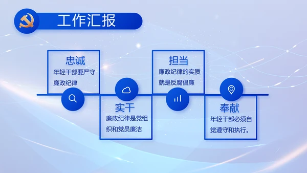 蓝色党建党支部述职报告计划PPT党课