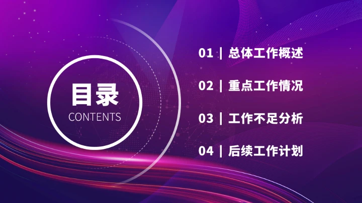 紫色高端工作汇报述职总结PPT模板
