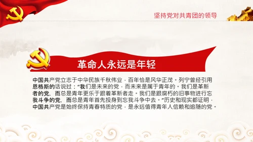 在庆祝共青团成立100周年大会上的讲话PPT