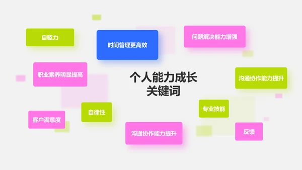 粉色几何风实习转正述职报告模板