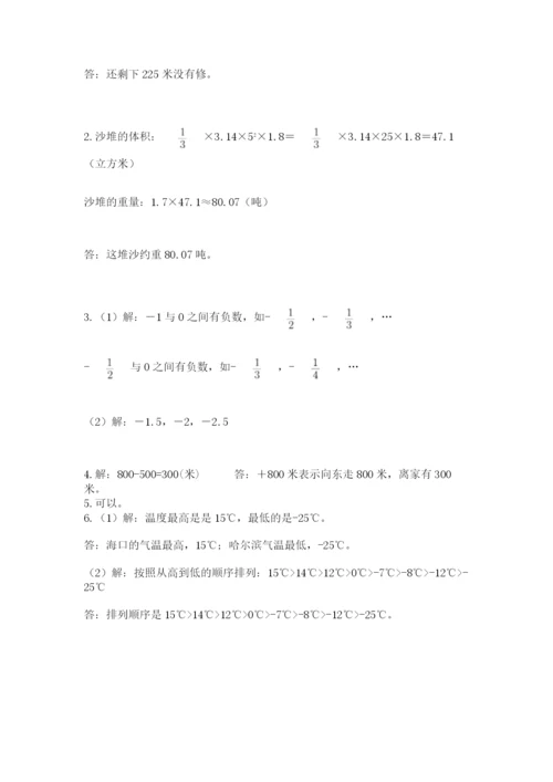 青岛版数学小升初模拟试卷及参考答案【培优a卷】.docx