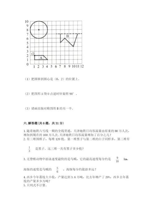 人教版六年级上册数学期末测试卷附答案（综合卷）.docx