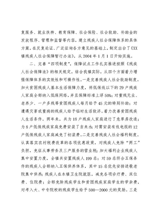 围绕全面小康目标扎实推进残疾人社会保障体系建设