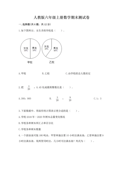 人教版六年级上册数学期末测试卷带答案（突破训练）.docx