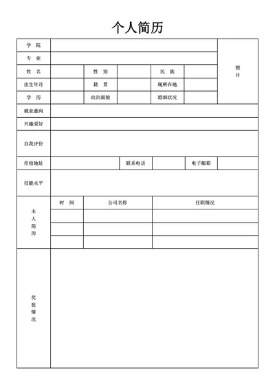 软件工程师表格简历模板