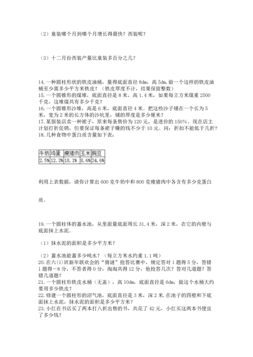 六年级小升初数学应用题50道附参考答案（典型题）.docx