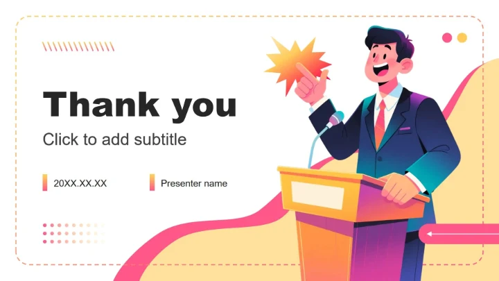 彩色插画风大学生班长竞选演讲述职汇报PPT主题模板