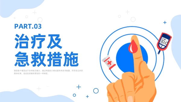 蓝色插画风酮症酸中毒护理查房培训