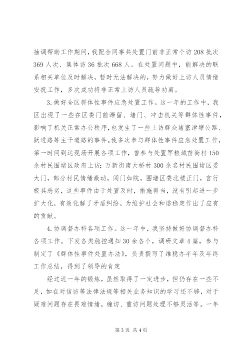 维稳办个人工作总结.docx