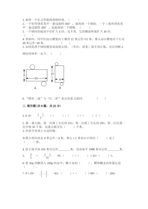 沧州市任丘市六年级下册数学期末测试卷往年题考.docx