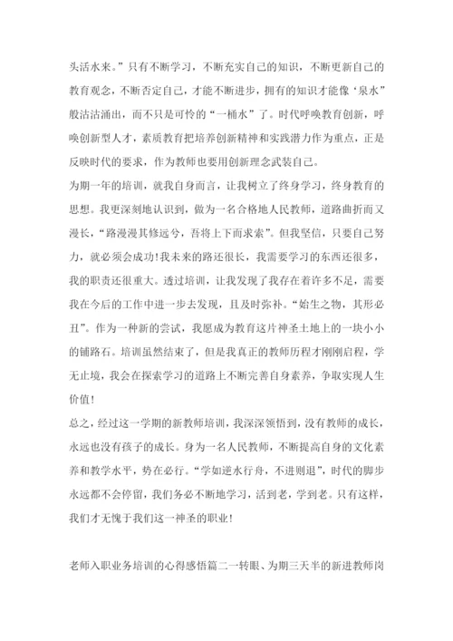 2023年老师入职业务培训的心得感悟(3篇).docx