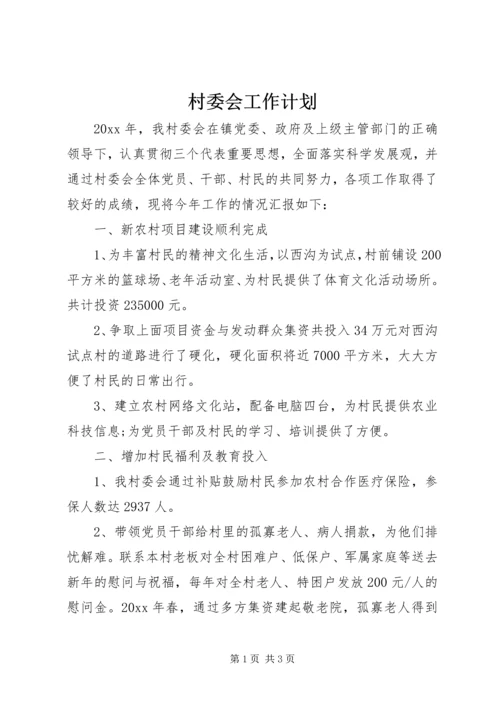 村委会工作计划 (4).docx