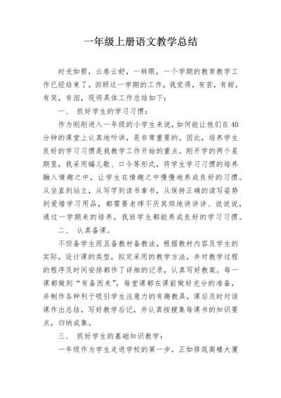 一年级上册语文教学总结.docx