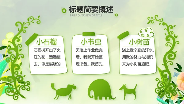 绿色清新童话故事儿童故事会PPT