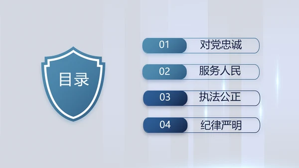 蓝色公安警察派出所年年终总结演讲PPT