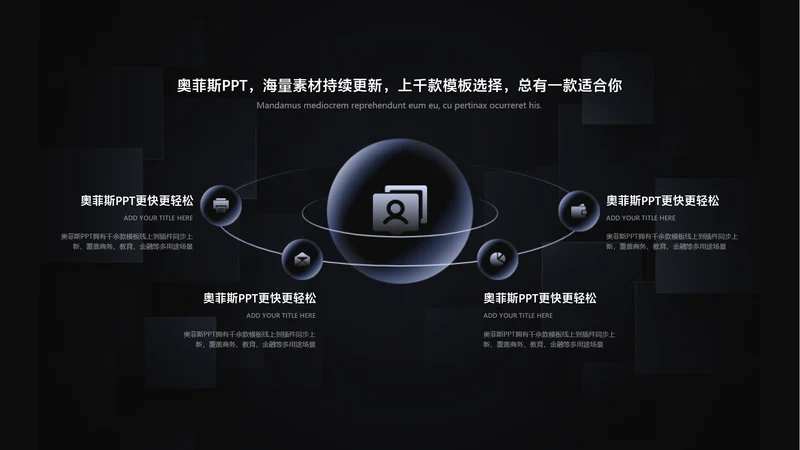 简约风循环关系4项PPT单页